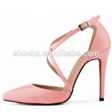 2016 más nuevas mujeres rosadas zapatos bombas, Sexy Cross Straps zapatos de mujer, Hermosas mujeres tacones puntiagudos zapatos de las mujeres 2016 Nuevas mujeres rosadas zapatos bombas, Sexy Cross Straps zapatos de mujer, hermosas mujeres tacones puntia